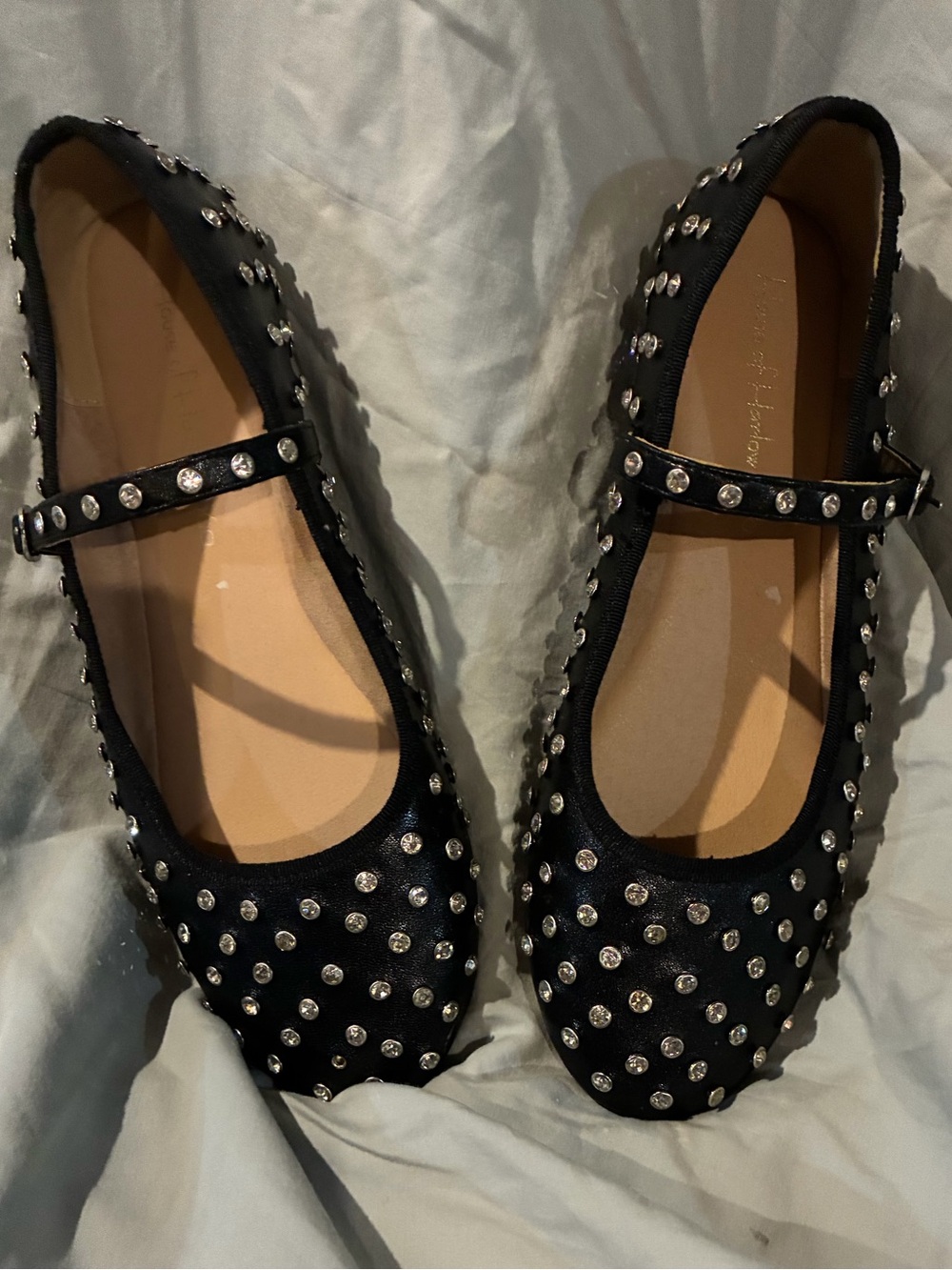 House of Harlow 1960 Black Studded Mary Jane Flats
